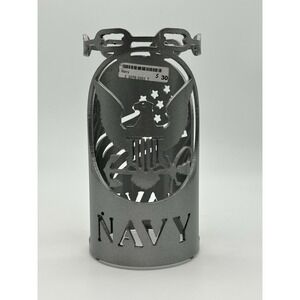 US NAVY‎ Candle Holder 2 Sided Eagle And Flag Metal Laser Cut